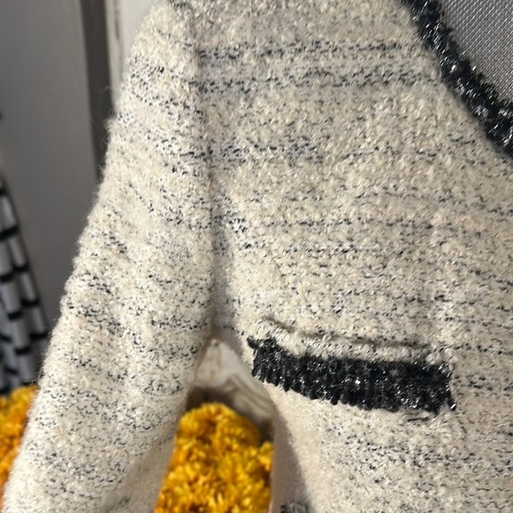 CLEO Designed by Infuex Elegant Cream Tweed Jacket with Black Trim - Picture 5 of 11